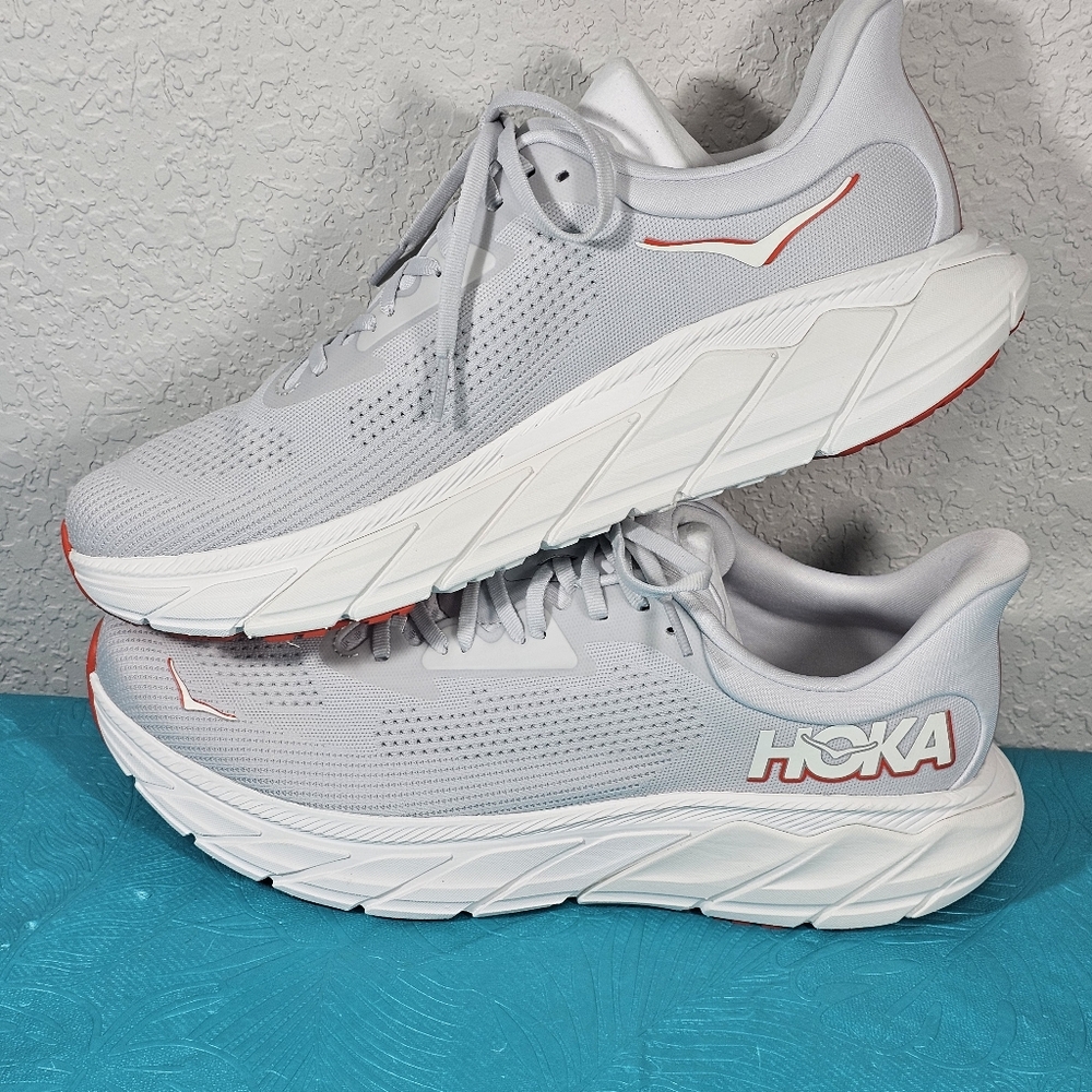 Hoka Men's Arahi 7 Cosmic Gray/Tomato Size 11.5 - Picture 3 of 9